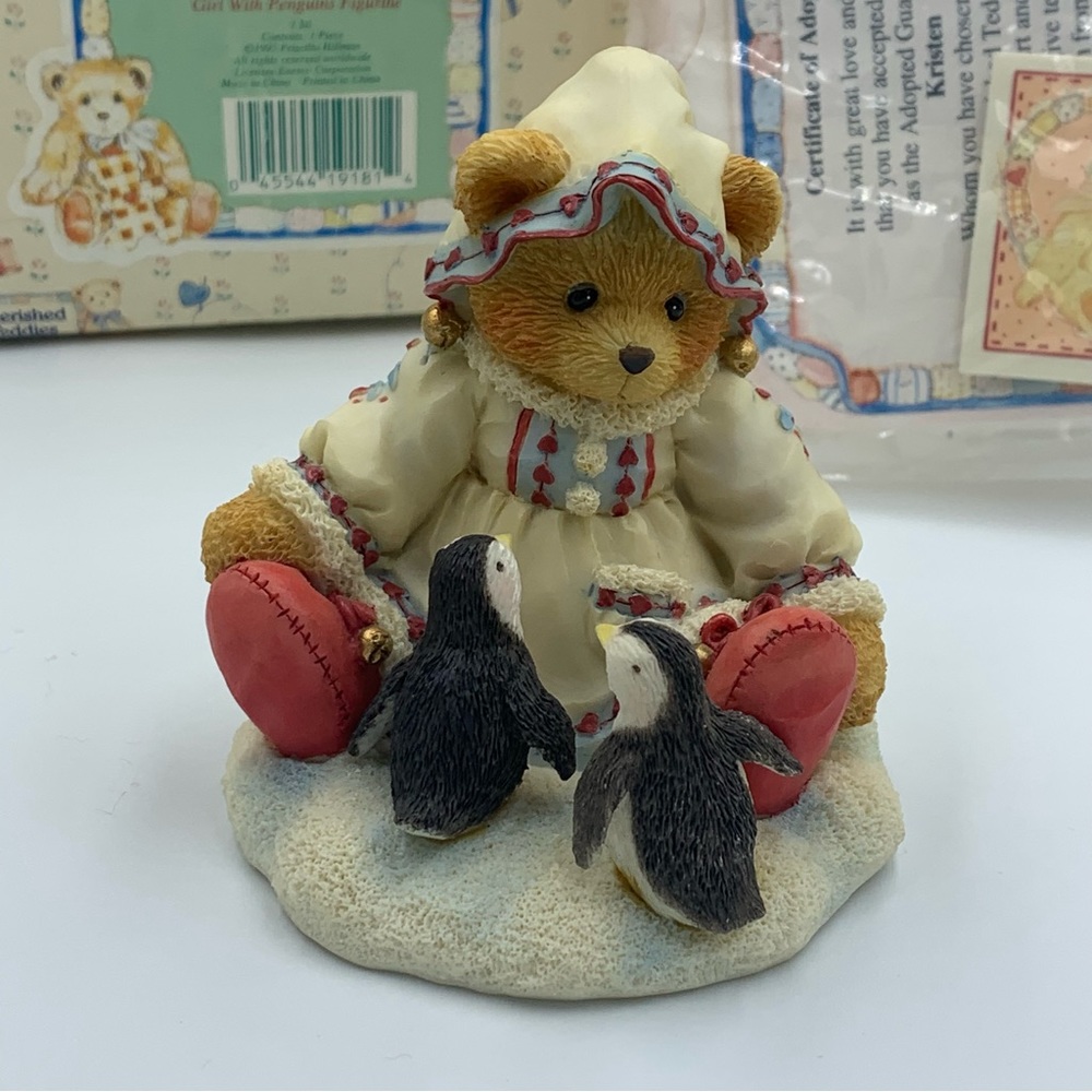 Penguin and Kristen  cherished teddies